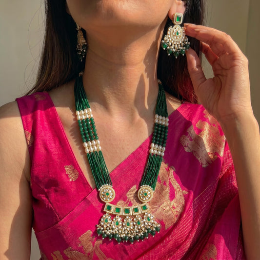 20665/20666 Pota Heavy Necklace Green