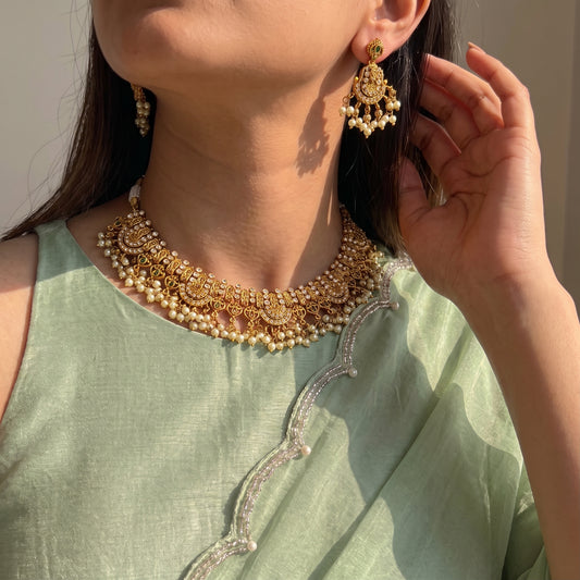 23719 Matte Guttapusalu Short Necklace
