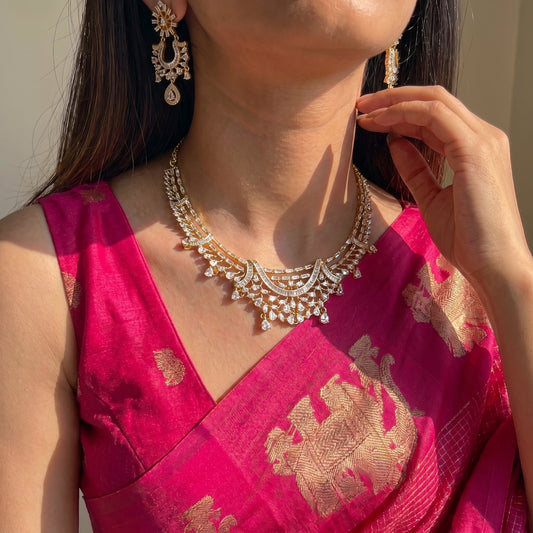 27580  GJ diamond look like short necklace