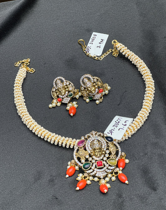 Balaji navratna pendant set 33677