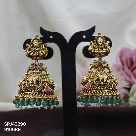 43290 Nakshi jadau kundan laxmi big jhumki with push back