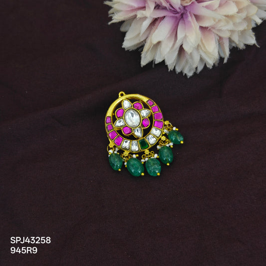 43258 jadau flower pattern locket with real Russian beads