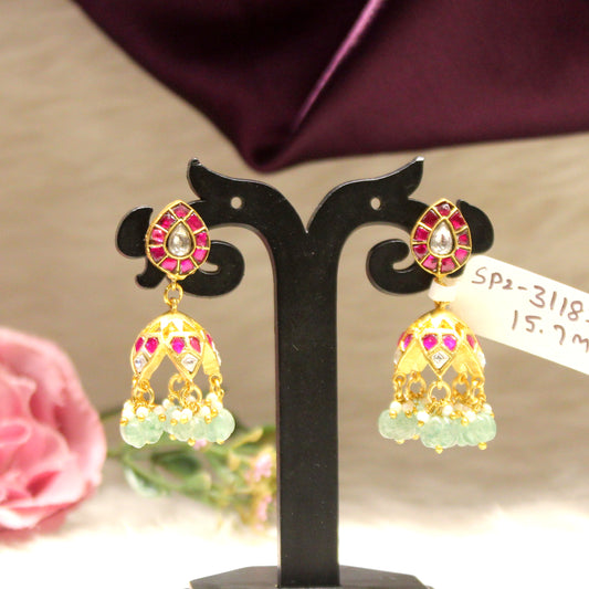 Small size jadau jhumki 31183