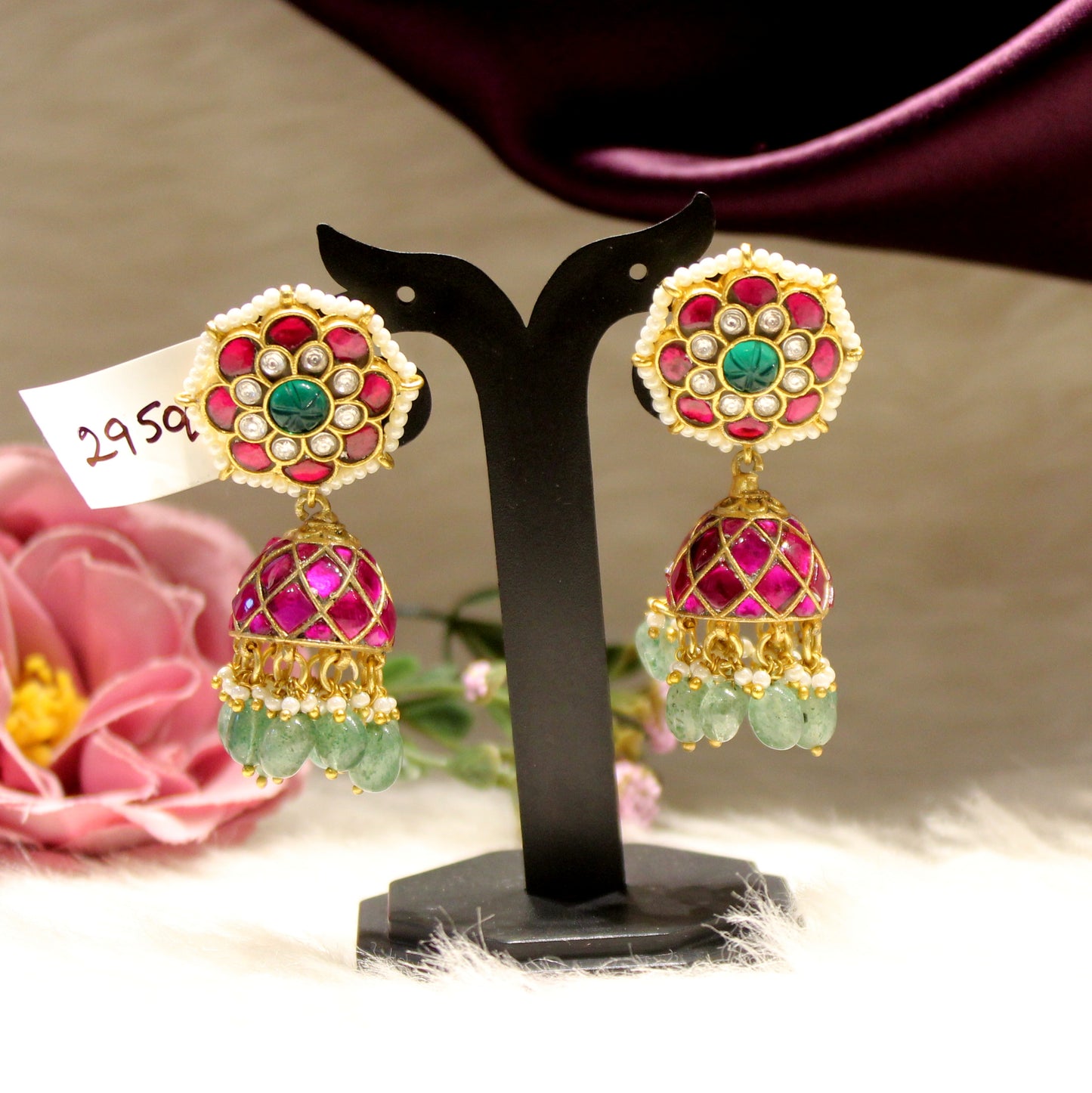 Jadau flower jhumki 31693