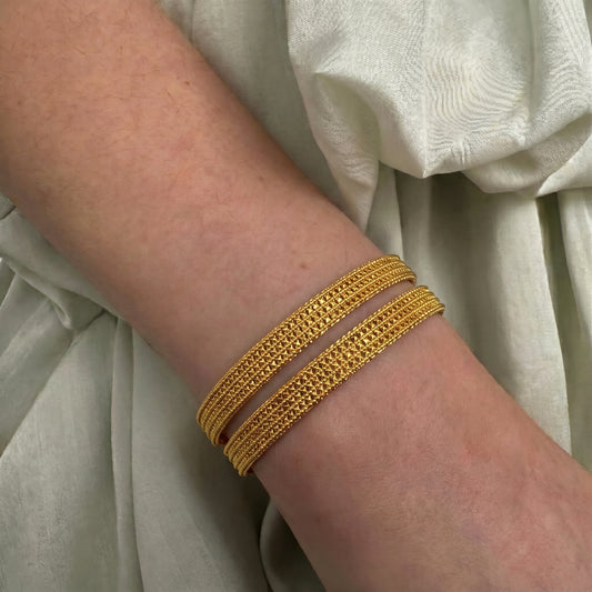 34552 Gold polish 2 pcs bangle