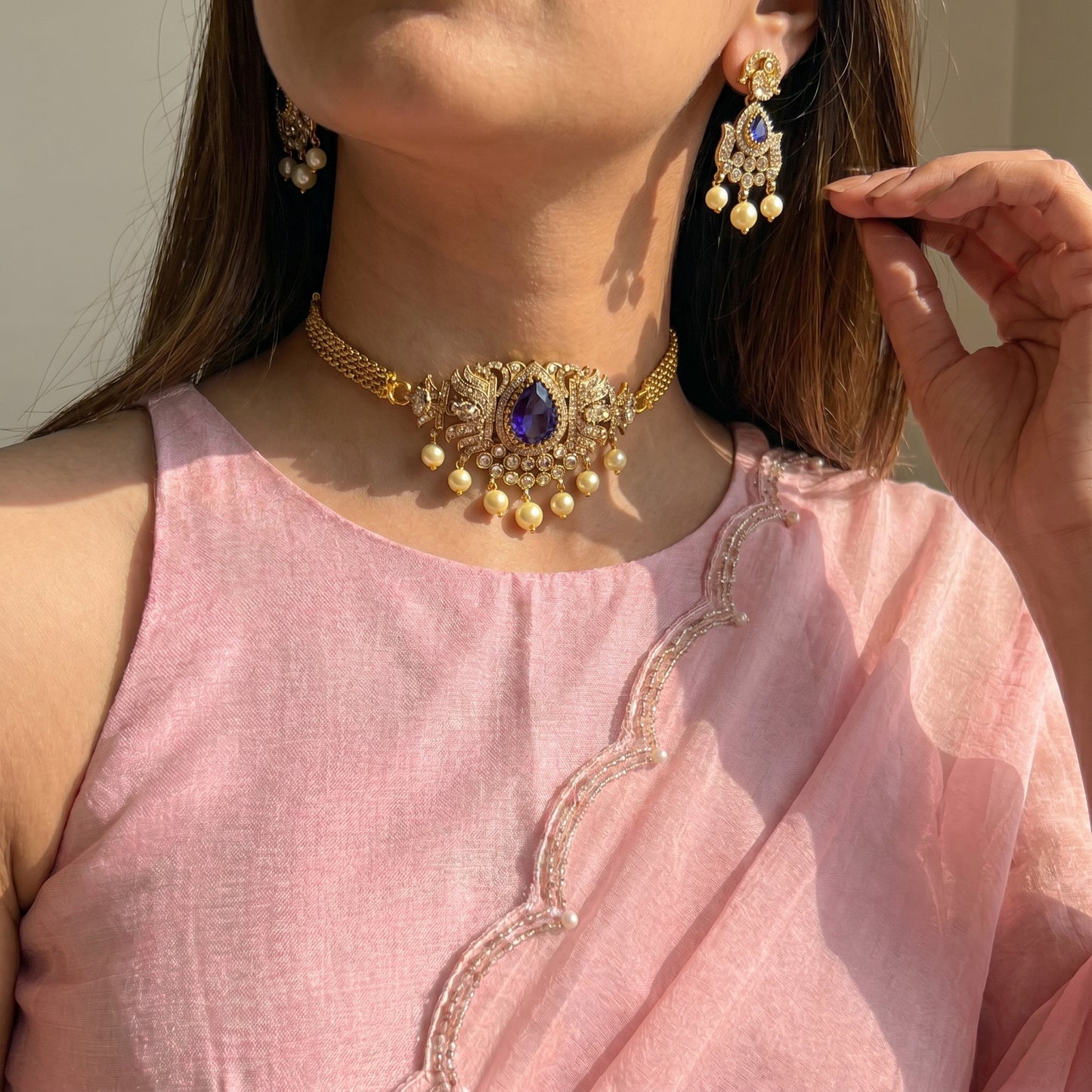 Victorian Choker Purple