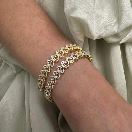 37939 Diamond Look Fancy Bangles 2'4