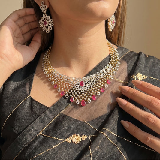 39252 Real diamond look necklace