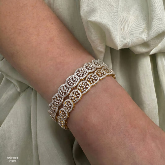 39689 GJ Fancy Bangles Full White