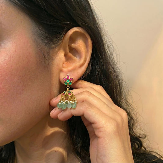 Jadau Flower Jhumki