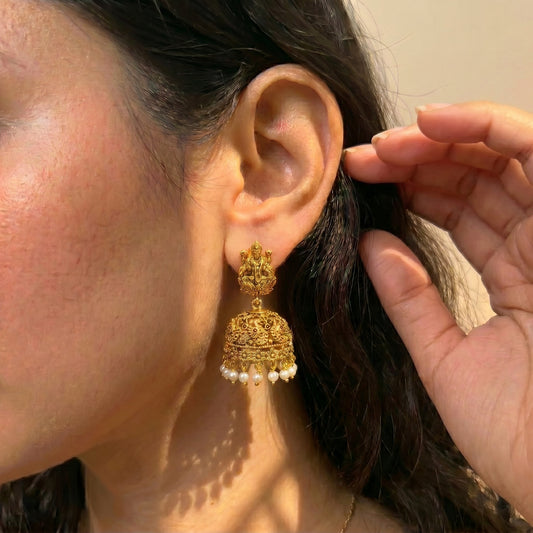40443 matte jhumka with screw back