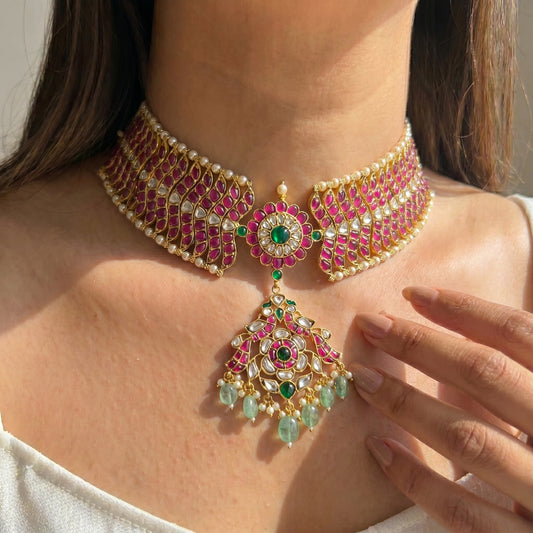 40563 Jadau Multi Necklace Set With Locket
