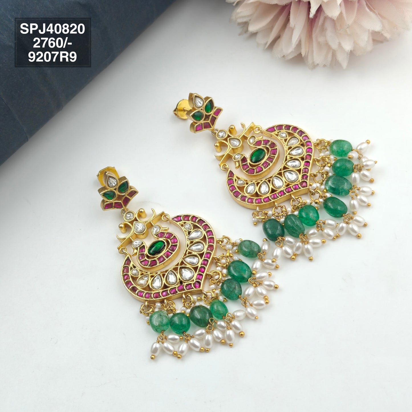 40820 jadau chandbali multi color
