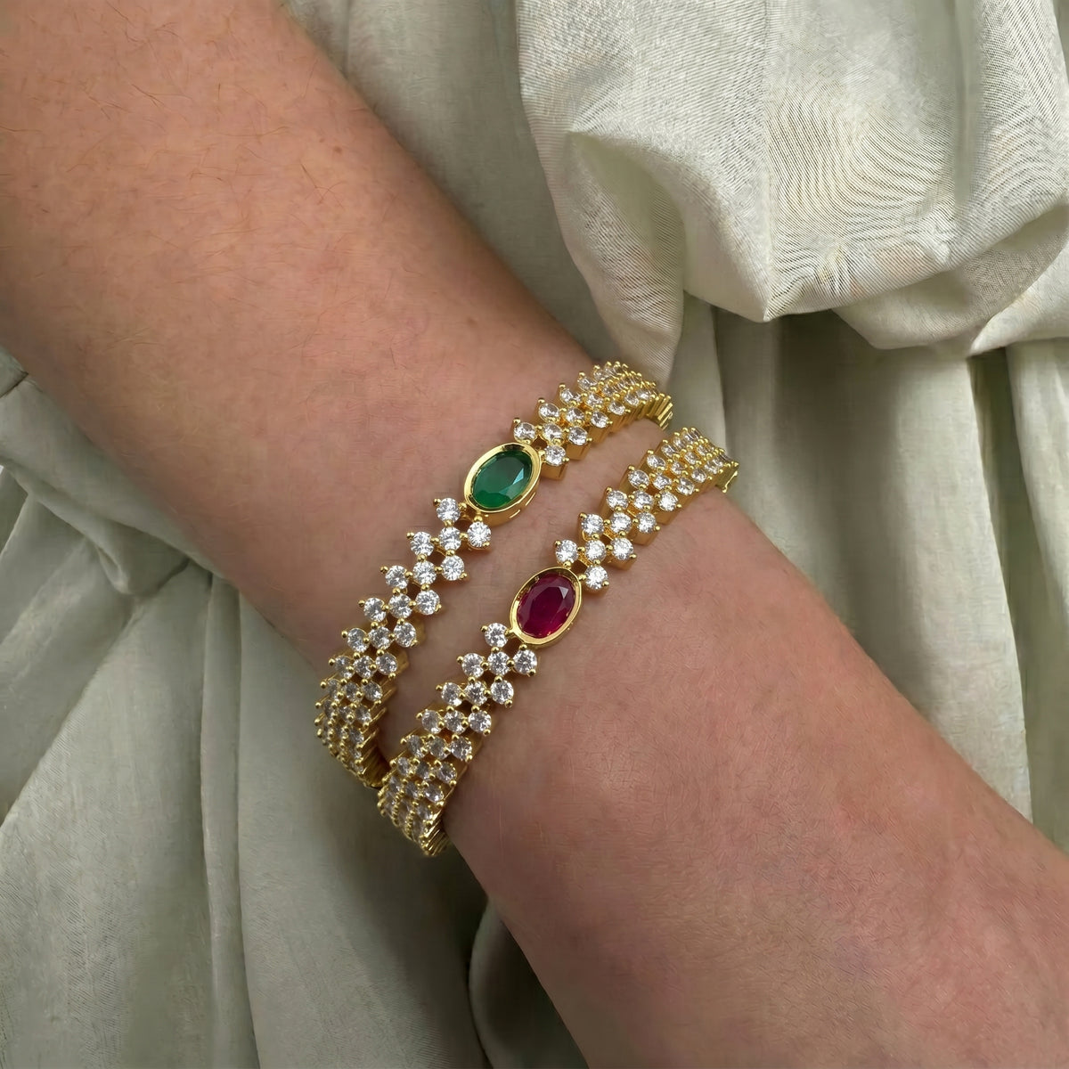 41259 CZ Multi Stone Baby Bangle