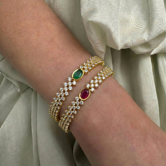 41259 CZ Multi Stone Baby Bangle