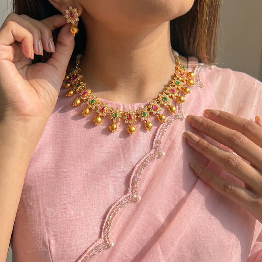 4130 Rose Gold Floral necklace