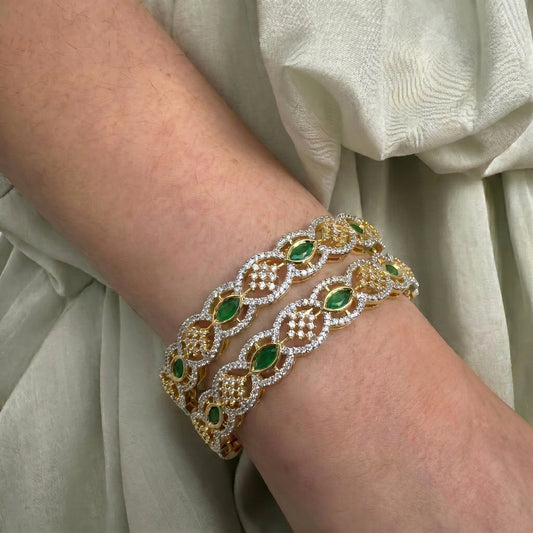 41459 GJ 2Pc Green Bangles