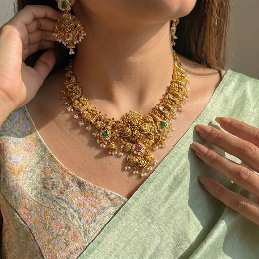 41569 Nakshi Multi Peacock Short Necklace