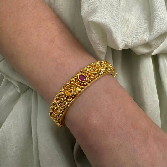 42221 Nakshi Ruby Openable Bangles 1 Pc