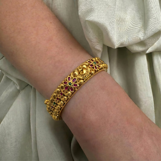 42227 Nakshi Multi Flower Openable Bangles 1Pc