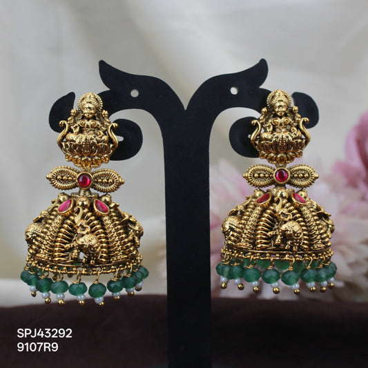 43292 Nakshi jadau kundan laxmi jhumki with push back