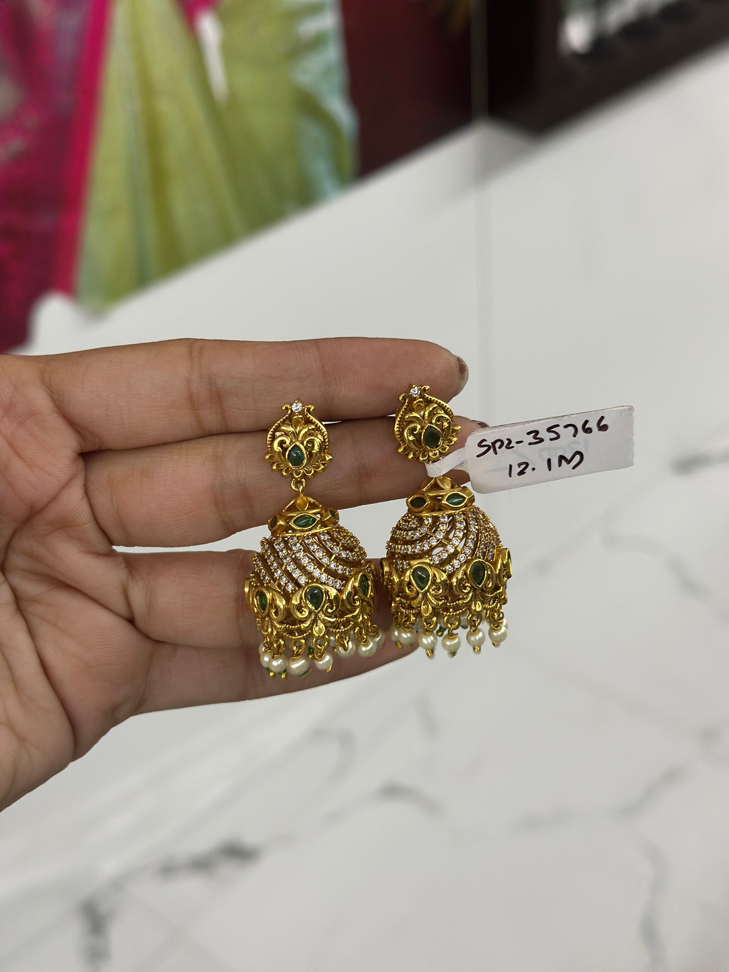 Jhumki with earchains 35766