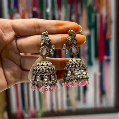 21236 peacock victorian jhumki