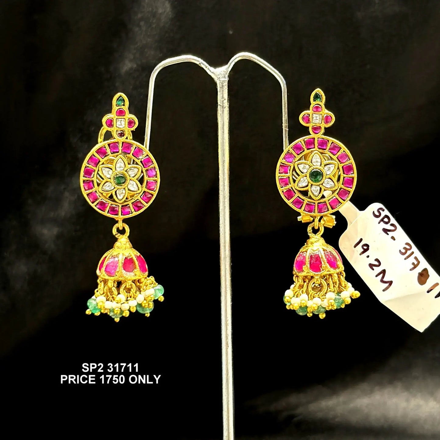 Jadau flower with small jhumki 31710