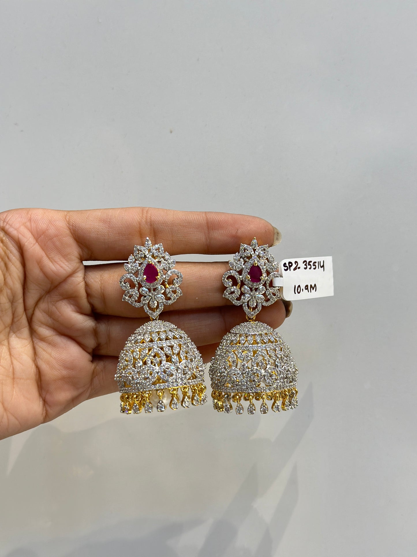 35514  Diamond look jhumki 2 in 1