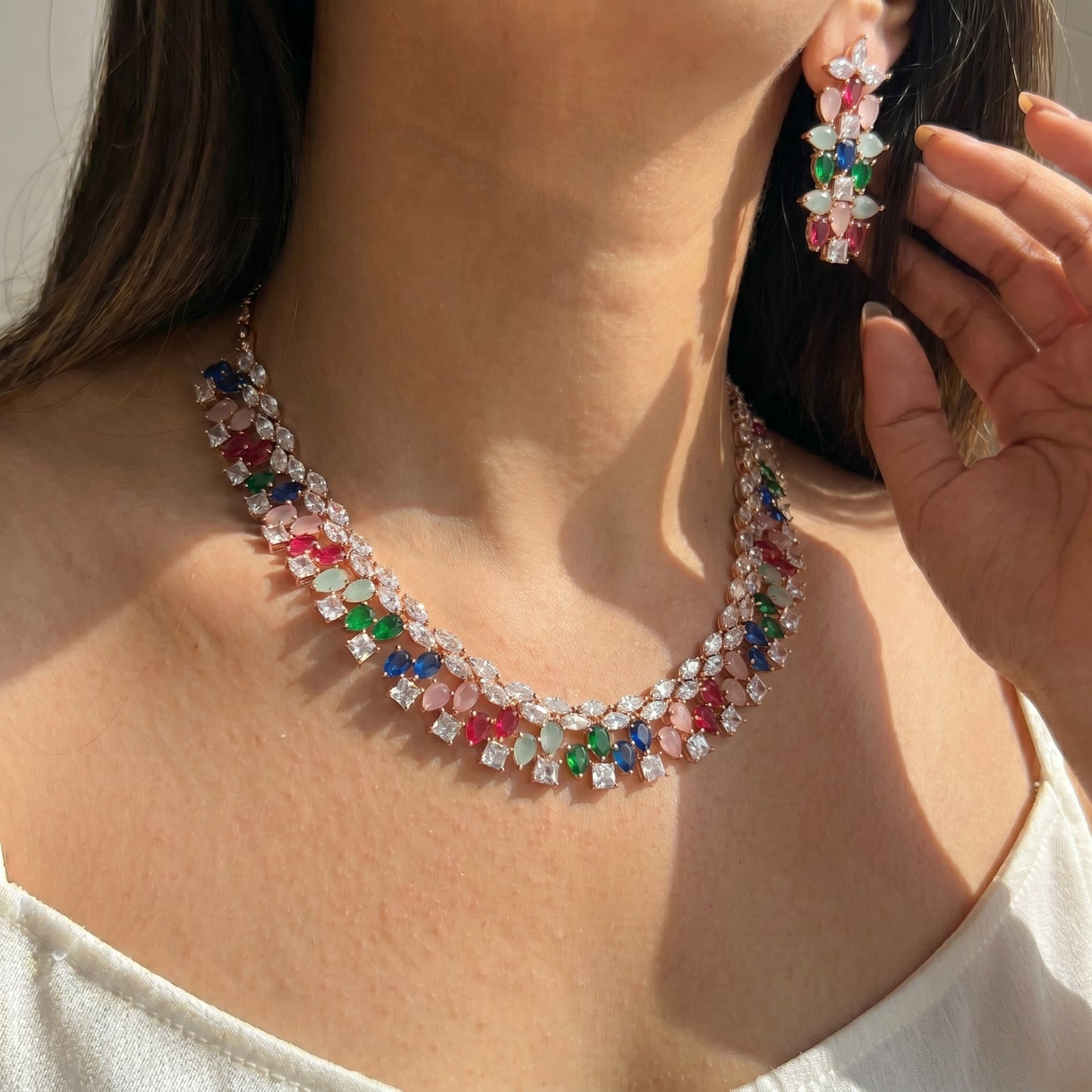 9103 Rose Gold Neckset Multi