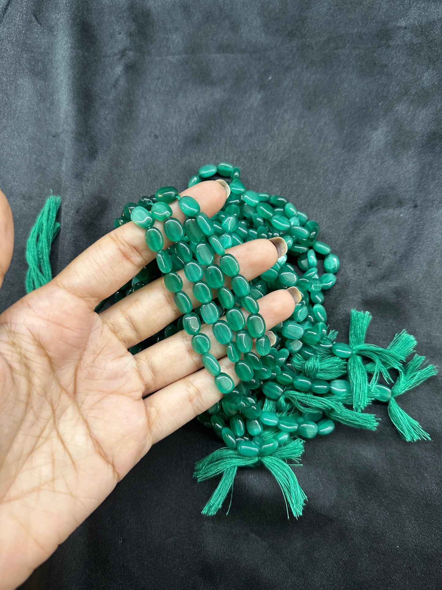 Green beads per line