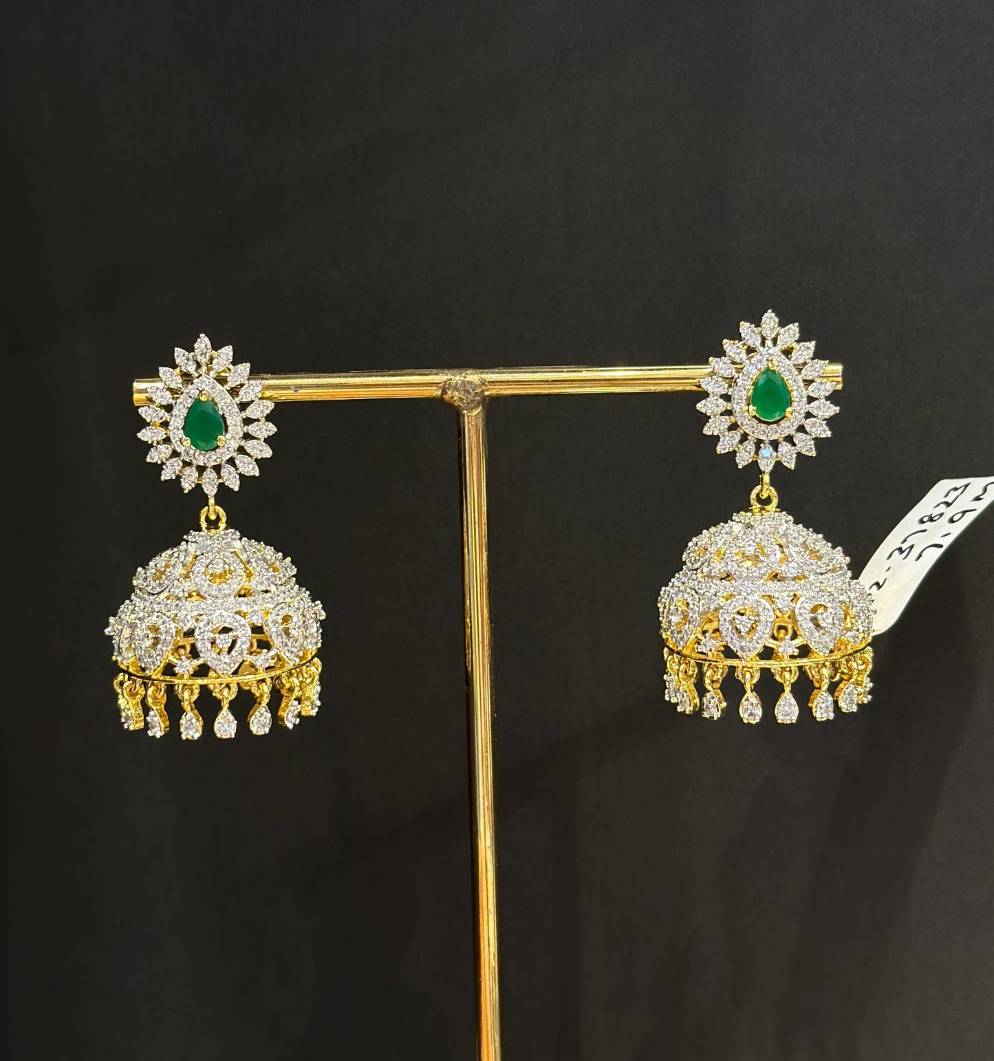 Gj jhumki green 37823