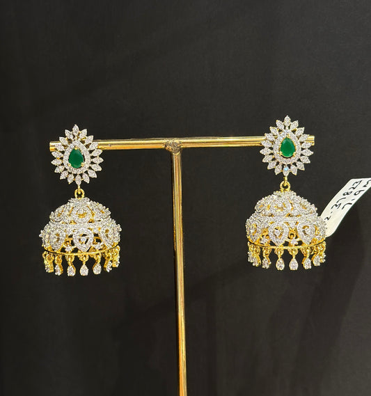 Gj jhumki green 37823