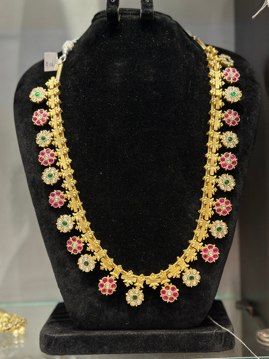 Jadau multicolor long necklace 32973