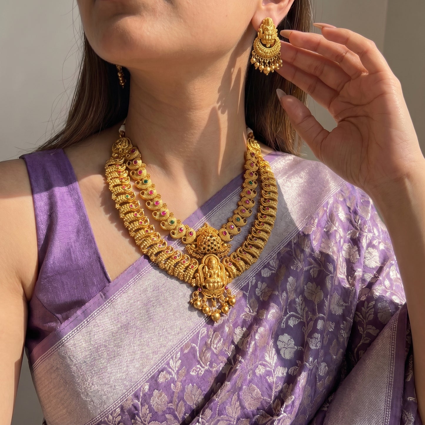 A14 Nakshi Double layers Short Necklace