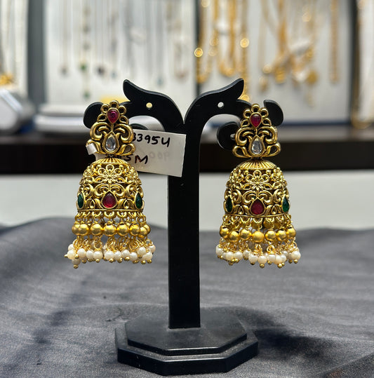 33954 Pota stone multicolor jhumki