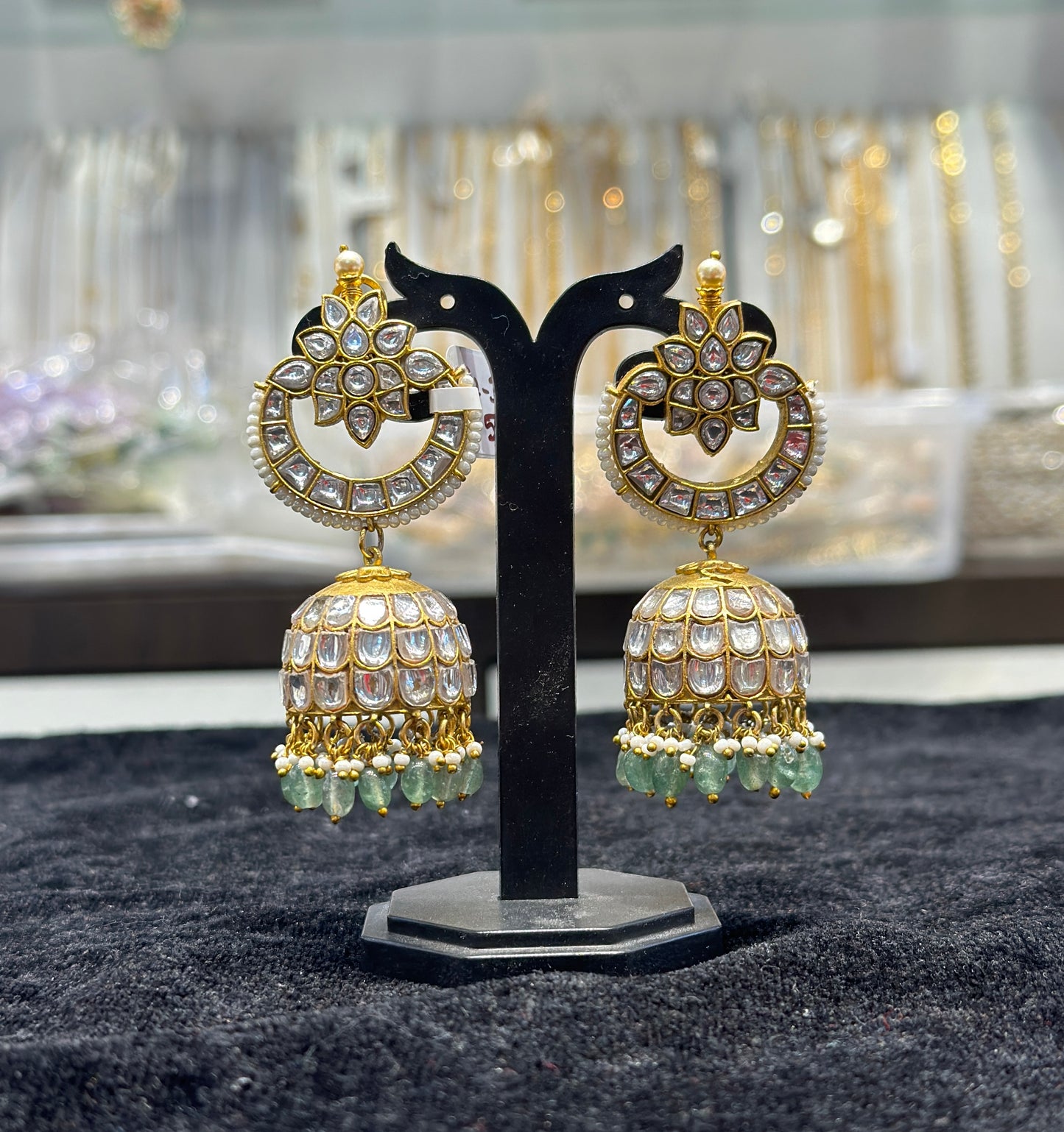 33549 jadau full white jhumki