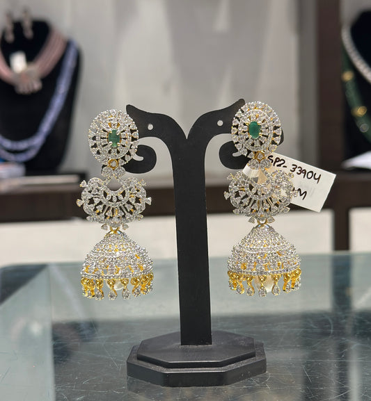 35515 Diamond look jhumki 3 in 1