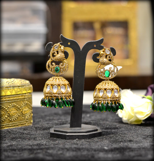 23529 Victorian peacock jhumki