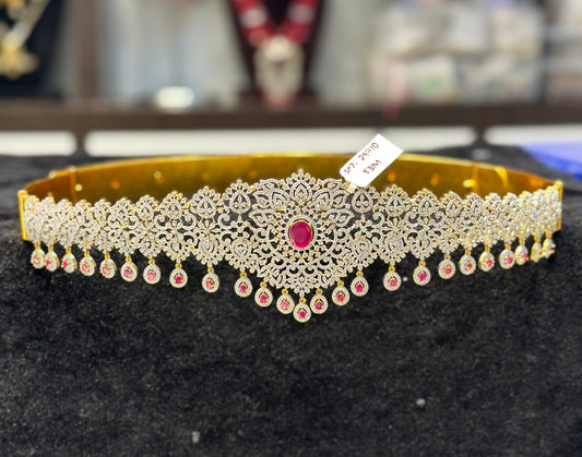 29710 Diamond look ruby drops Vadannam