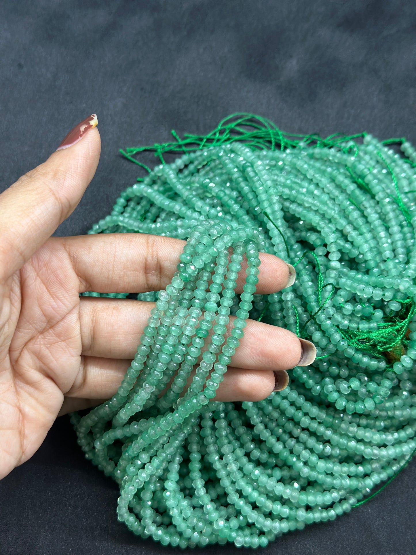 Light green onex beads per line