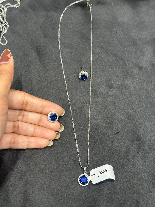 32928 Blue stone Pendant set with chain