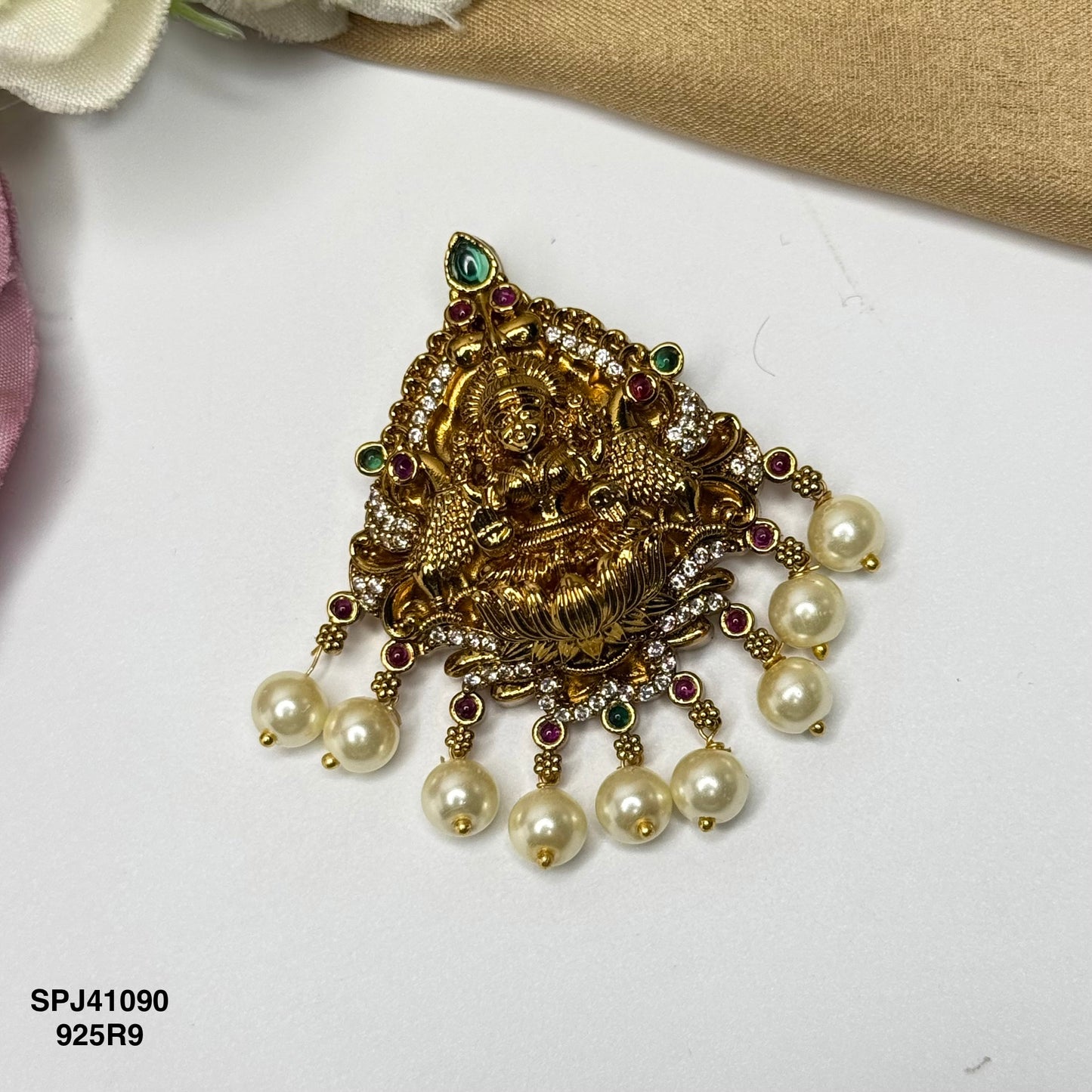 41090 Matte Multi Laxmi Locket