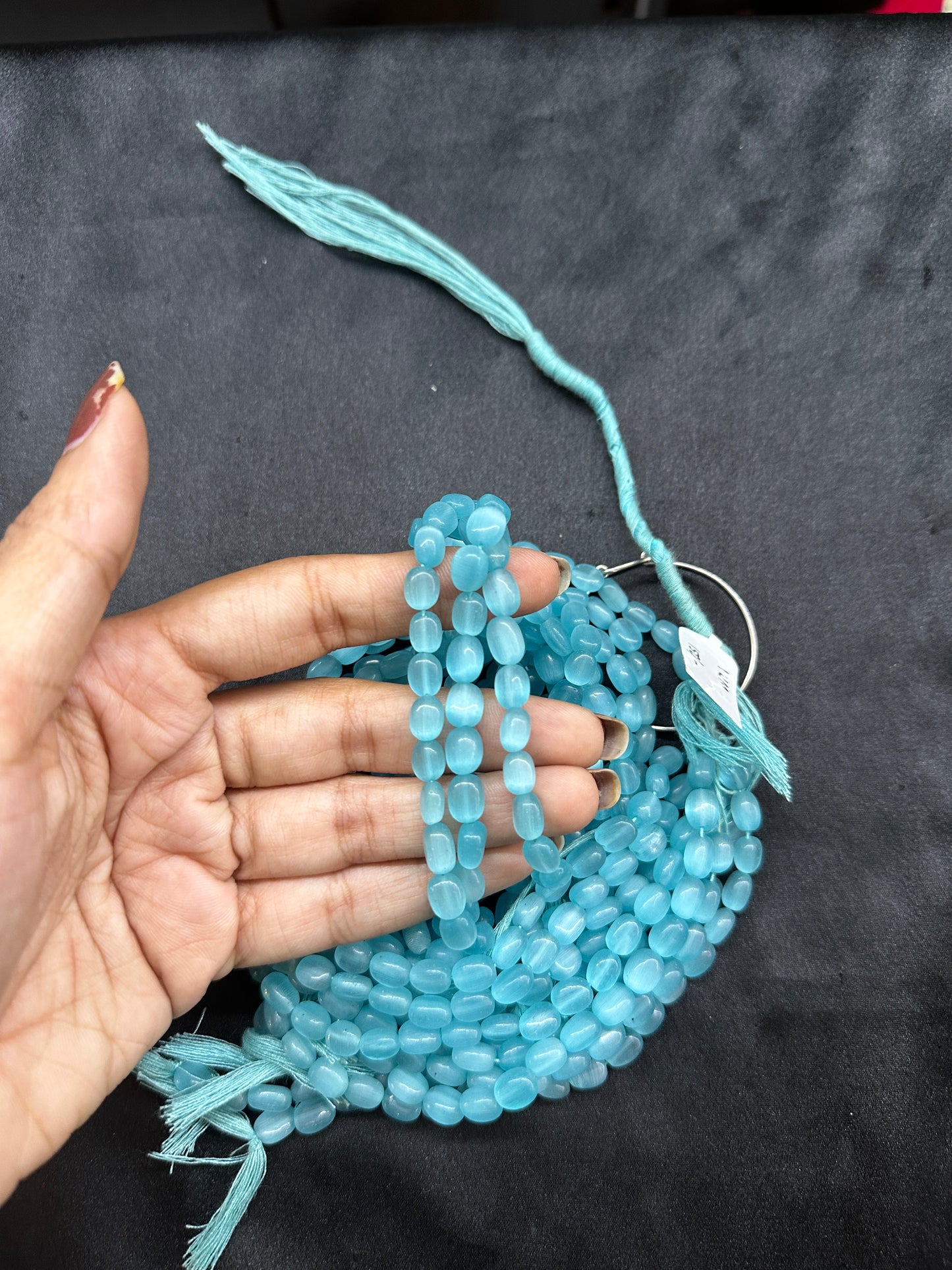 Sky blue beads per line