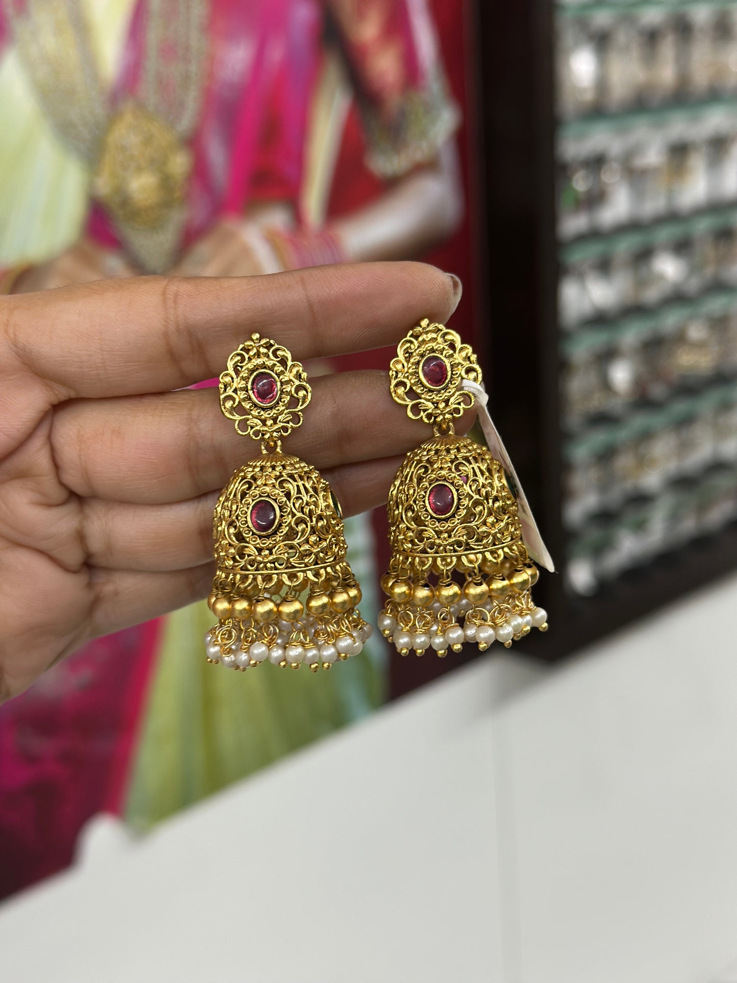 33952 jhumki with earchains