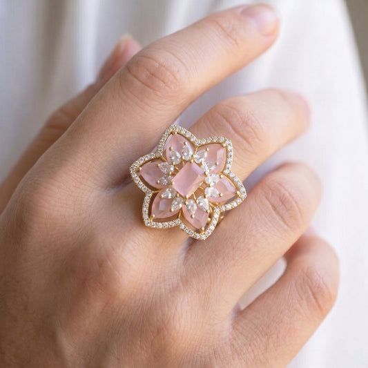 Flower design Adjustable Finger ring