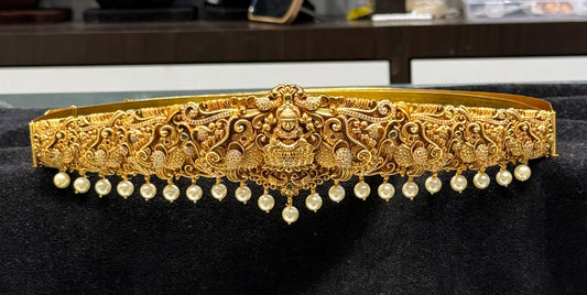 40676 Real Nakshi look Vaddanam with Lakshmi and peacock design