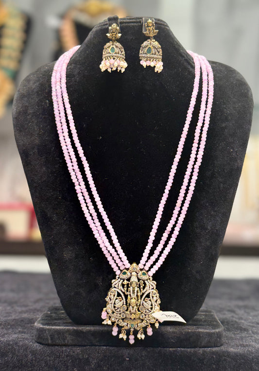 18768 Victorian Beads Mala with Tirupati Balaji locket