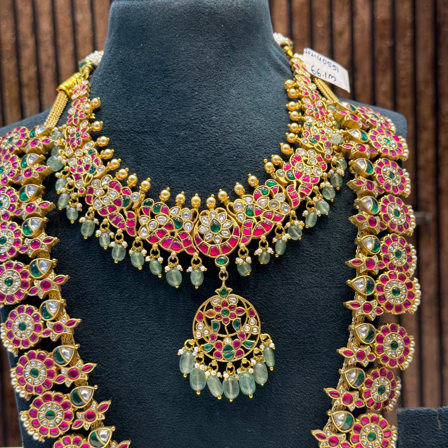 40551/38152 Bridal Jadau Kundan bottumala combo