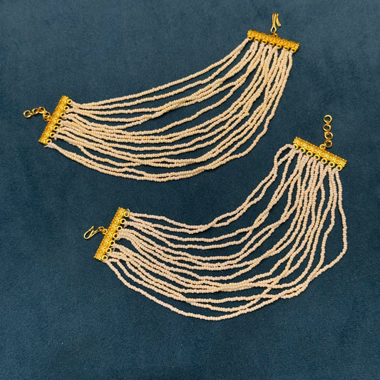 41341 Pearl 12 lines white champaswaralu for brides